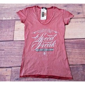 Speed Freak QueenT-Shirt Women Size XS Pink V-Neck Live or Die